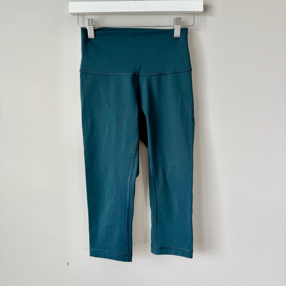Lululemon athletica | High Rise Align Cropped Legging Teal Green Size 4 - Picture 1 of 7